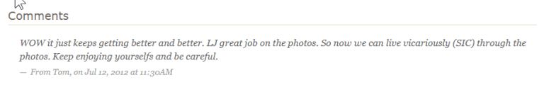 2012 Beach Stew Comments