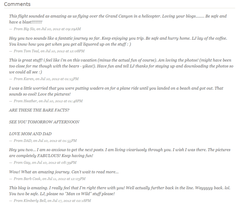 2012 Perfect Lunch Date Comments